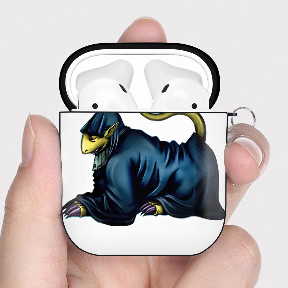 （画像用） 遊☆戯☆王 Yu-Gi-Oh! AirPods 第2世代保護ケース ハードシェル ブラック 耐衝撃・防指紋・カラビナ付き