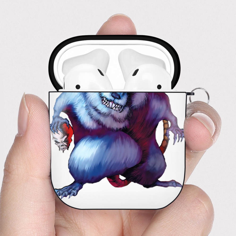 （画像用） 遊☆戯☆王 Yu-Gi-Oh! AirPods 第2世代保護ケース ハードシェル ブラック 耐衝撃・防指紋・カラビナ付き