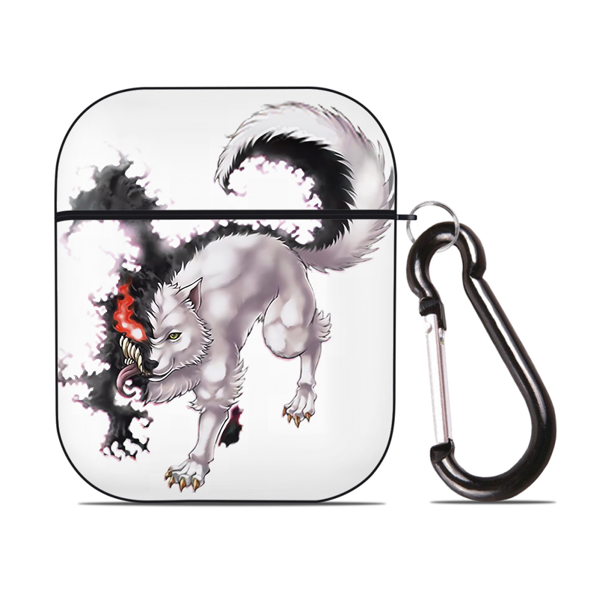 （画像用） 遊☆戯☆王 Yu-Gi-Oh! AirPods 第2世代保護ケース ハードシェル ブラック 耐衝撃・防指紋・カラビナ付き