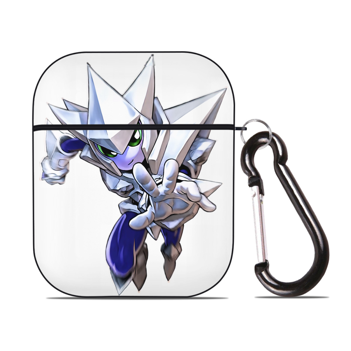 （画像用） 遊☆戯☆王 Yu-Gi-Oh! AirPods 第2世代保護ケース ハードシェル ブラック 耐衝撃・防指紋・カラビナ付き