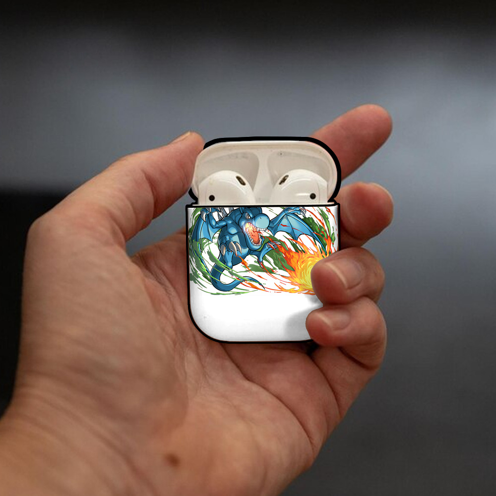 遊☆戯☆王 Yu-Gi-Oh! AirPods 第2世代保護ケース ハードシェル ブラック 耐衝撃・防指紋・カラビナ付き