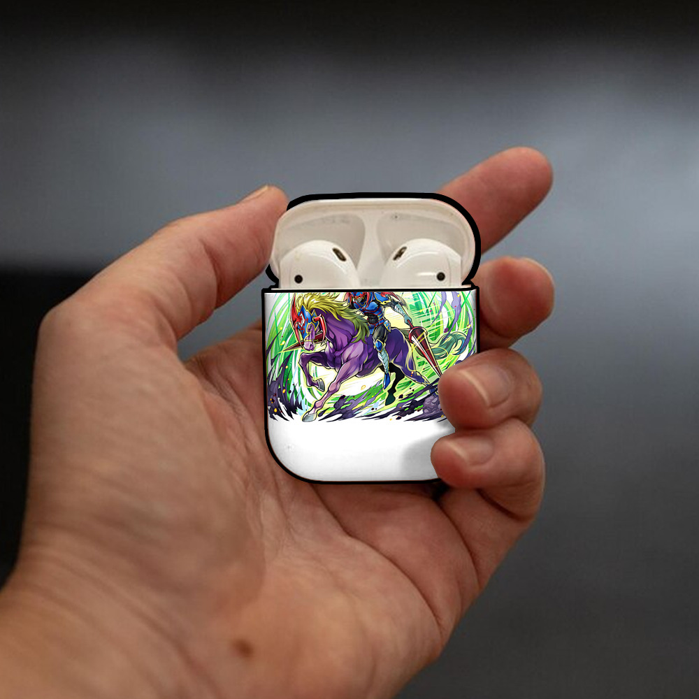 遊☆戯☆王 Yu-Gi-Oh! AirPods 第2世代保護ケース ハードシェル ブラック 耐衝撃・防指紋・カラビナ付き