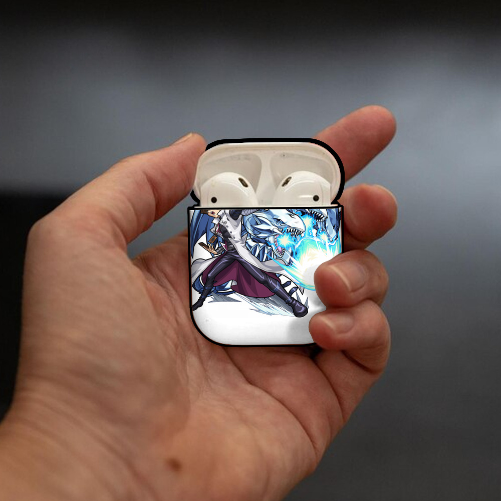 遊☆戯☆王 Yu-Gi-Oh! AirPods 第2世代保護ケース ハードシェル ブラック 耐衝撃・防指紋・カラビナ付き