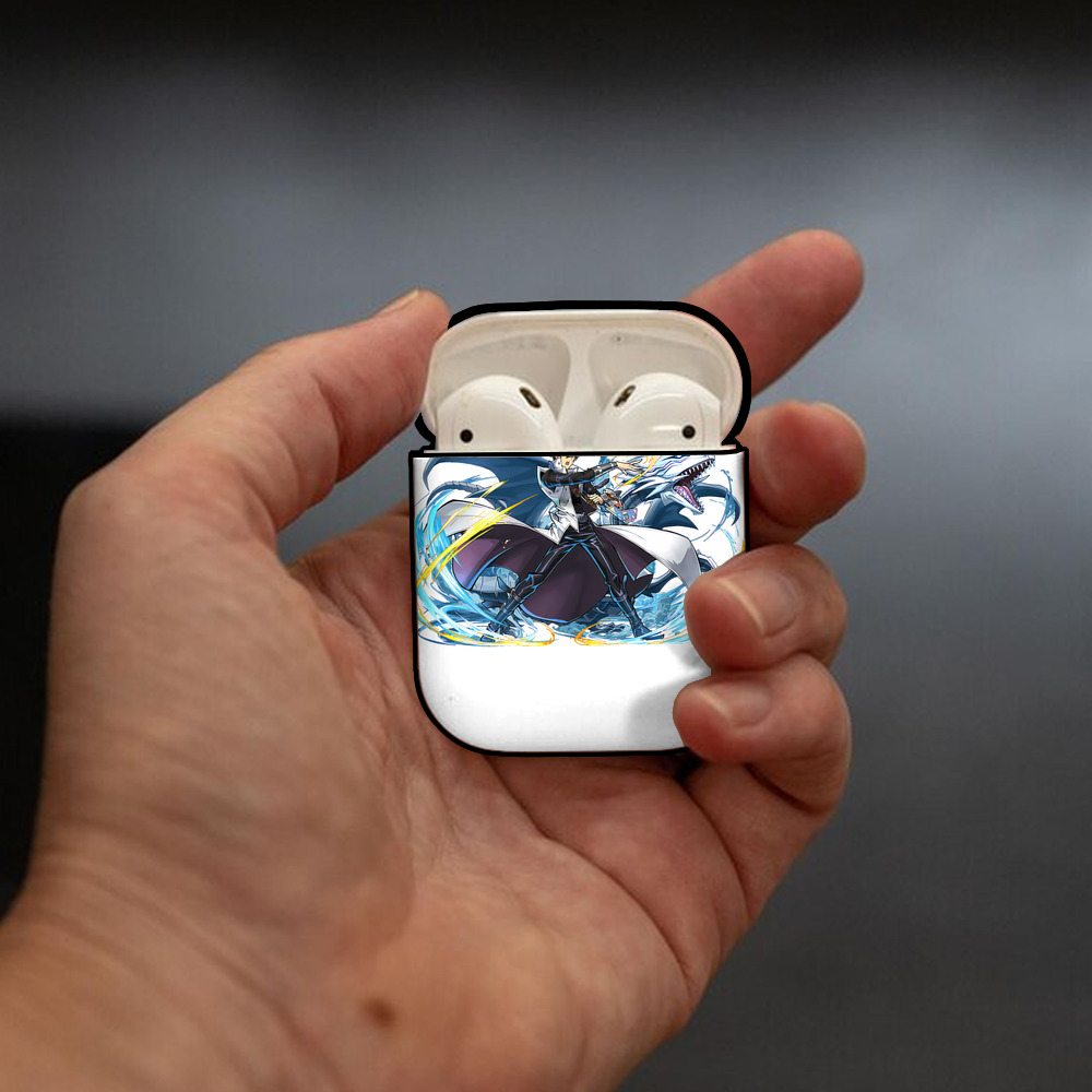 遊☆戯☆王 Yu-Gi-Oh! AirPods 第2世代保護ケース ハードシェル ブラック 耐衝撃・防指紋・カラビナ付き