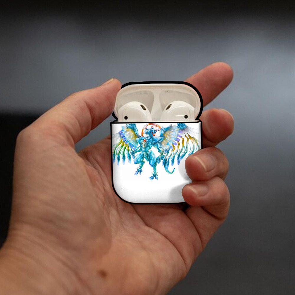 遊☆戯☆王 Yu-Gi-Oh! AirPods 第2世代保護ケース ハードシェル ブラック 耐衝撃・防指紋・カラビナ付き
