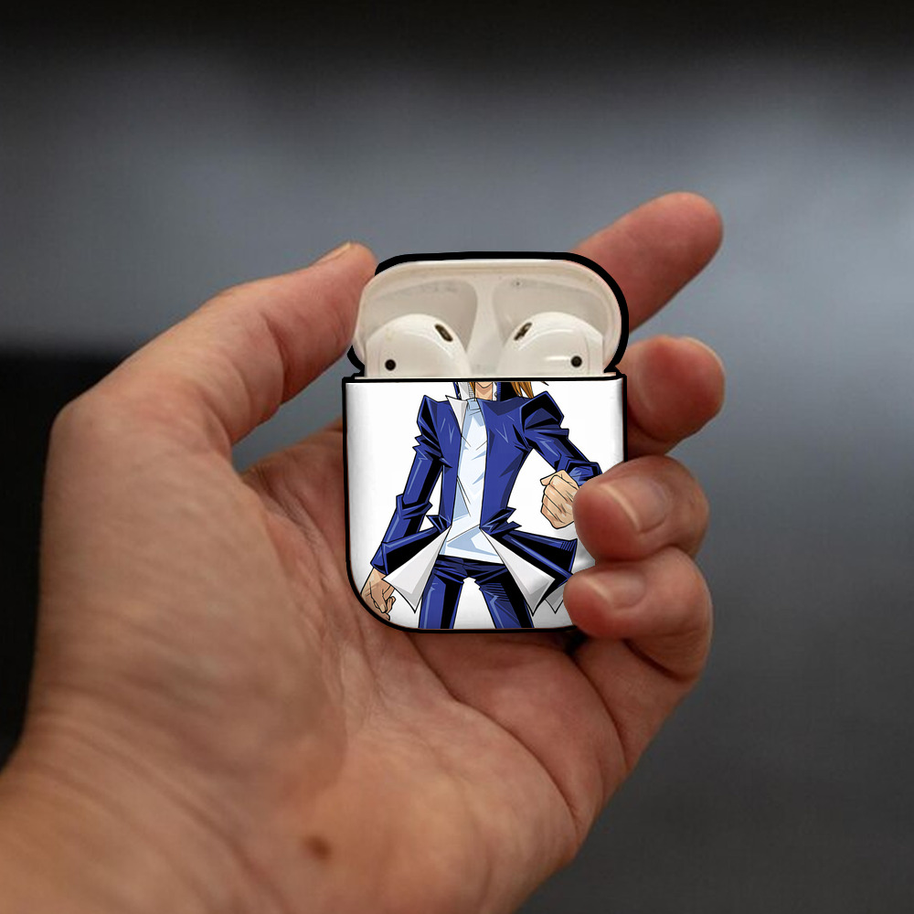 遊☆戯☆王 Yu-Gi-Oh! AirPods 第2世代保護ケース ハードシェル ブラック 耐衝撃・防指紋・カラビナ付き