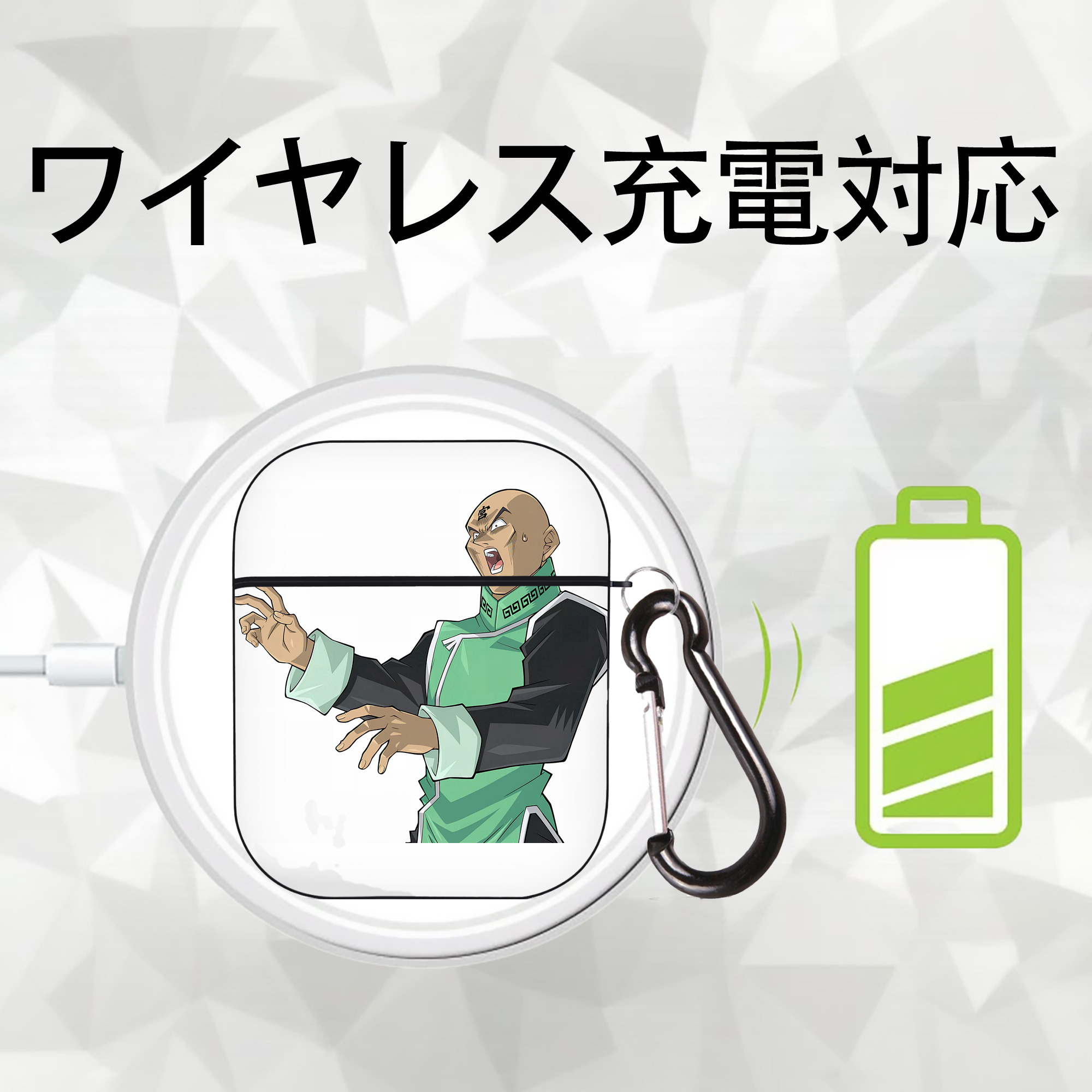 遊☆戯☆王 Yu-Gi-Oh! AirPods 第2世代保護ケース ハードシェル ブラック 耐衝撃・防指紋・カラビナ付き