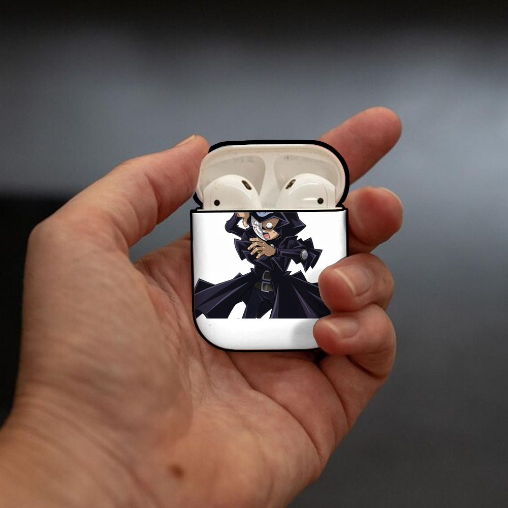 遊☆戯☆王 Yu-Gi-Oh! AirPods 第2世代保護ケース ハードシェル ブラック 耐衝撃・防指紋・カラビナ付き