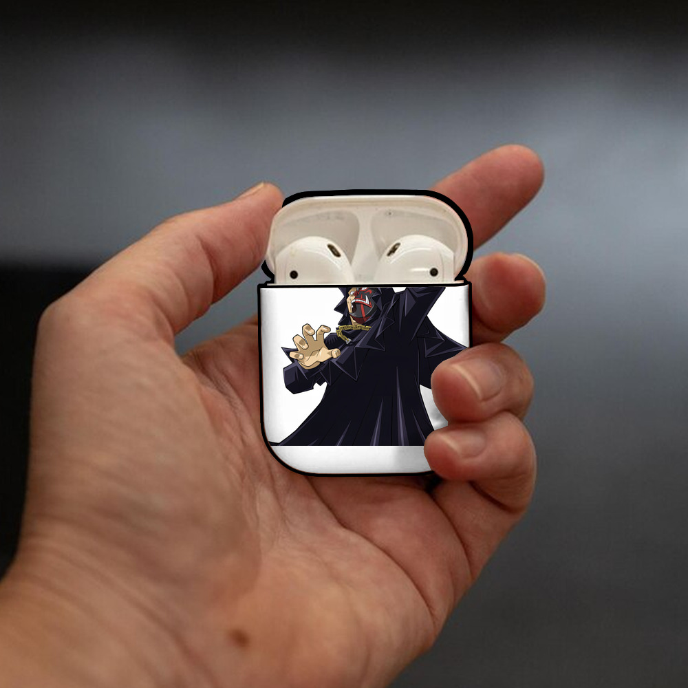 遊☆戯☆王 Yu-Gi-Oh! AirPods 第2世代保護ケース ハードシェル ブラック 耐衝撃・防指紋・カラビナ付き