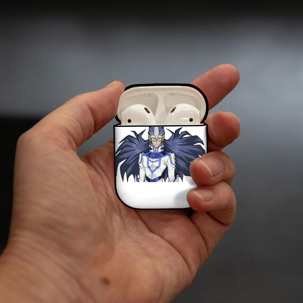 遊☆戯☆王 Yu-Gi-Oh! AirPods 第2世代保護ケース ハードシェル ブラック 耐衝撃・防指紋・カラビナ付き