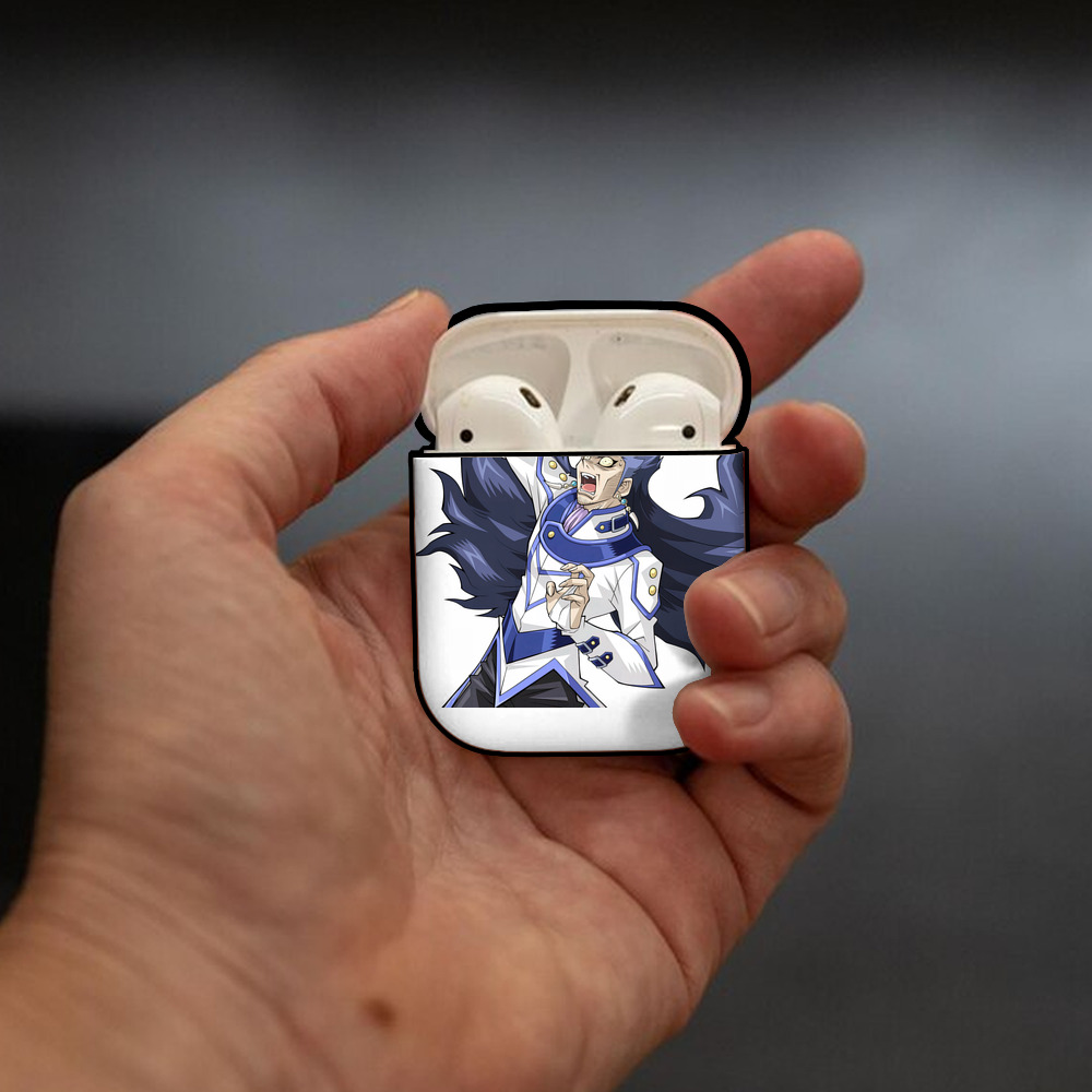 遊☆戯☆王 Yu-Gi-Oh! AirPods 第2世代保護ケース ハードシェル ブラック 耐衝撃・防指紋・カラビナ付き