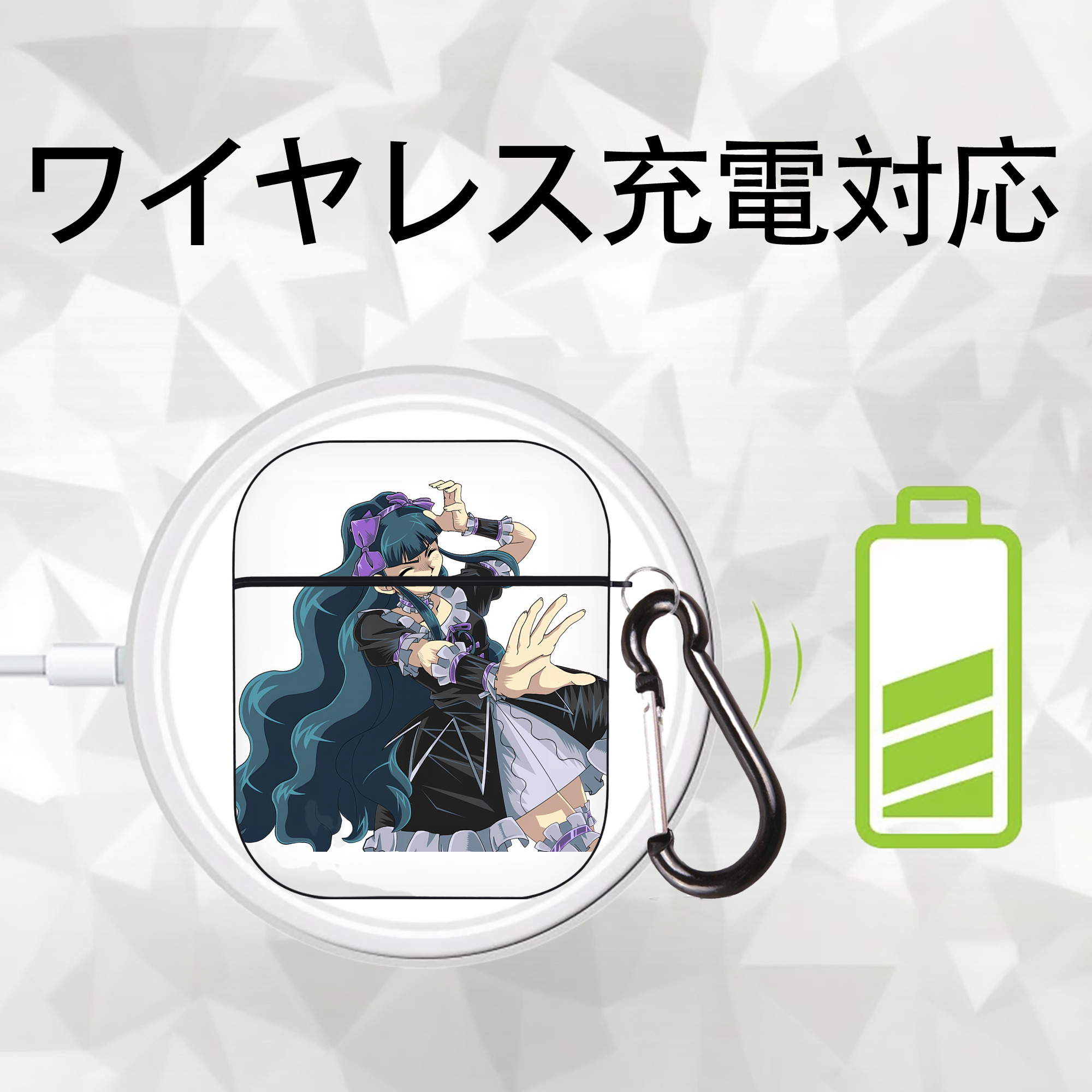 遊☆戯☆王 Yu-Gi-Oh! AirPods 第2世代保護ケース ハードシェル ブラック 耐衝撃・防指紋・カラビナ付き