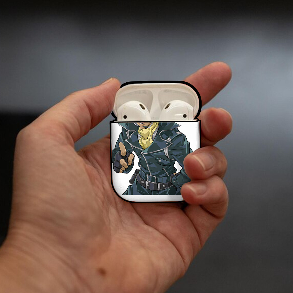 遊☆戯☆王 Yu-Gi-Oh! AirPods 第2世代保護ケース ハードシェル ブラック 耐衝撃・防指紋・カラビナ付き