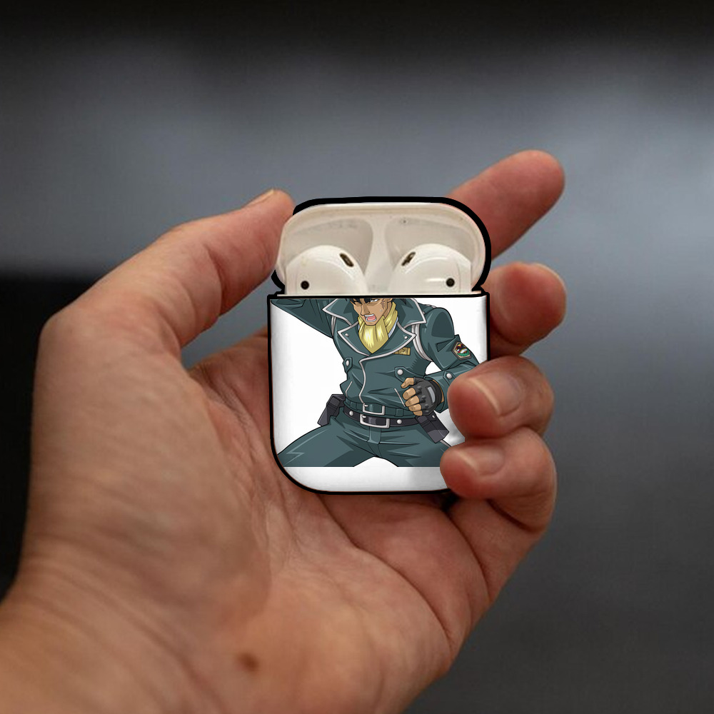 遊☆戯☆王 Yu-Gi-Oh! AirPods 第2世代保護ケース ハードシェル ブラック 耐衝撃・防指紋・カラビナ付き