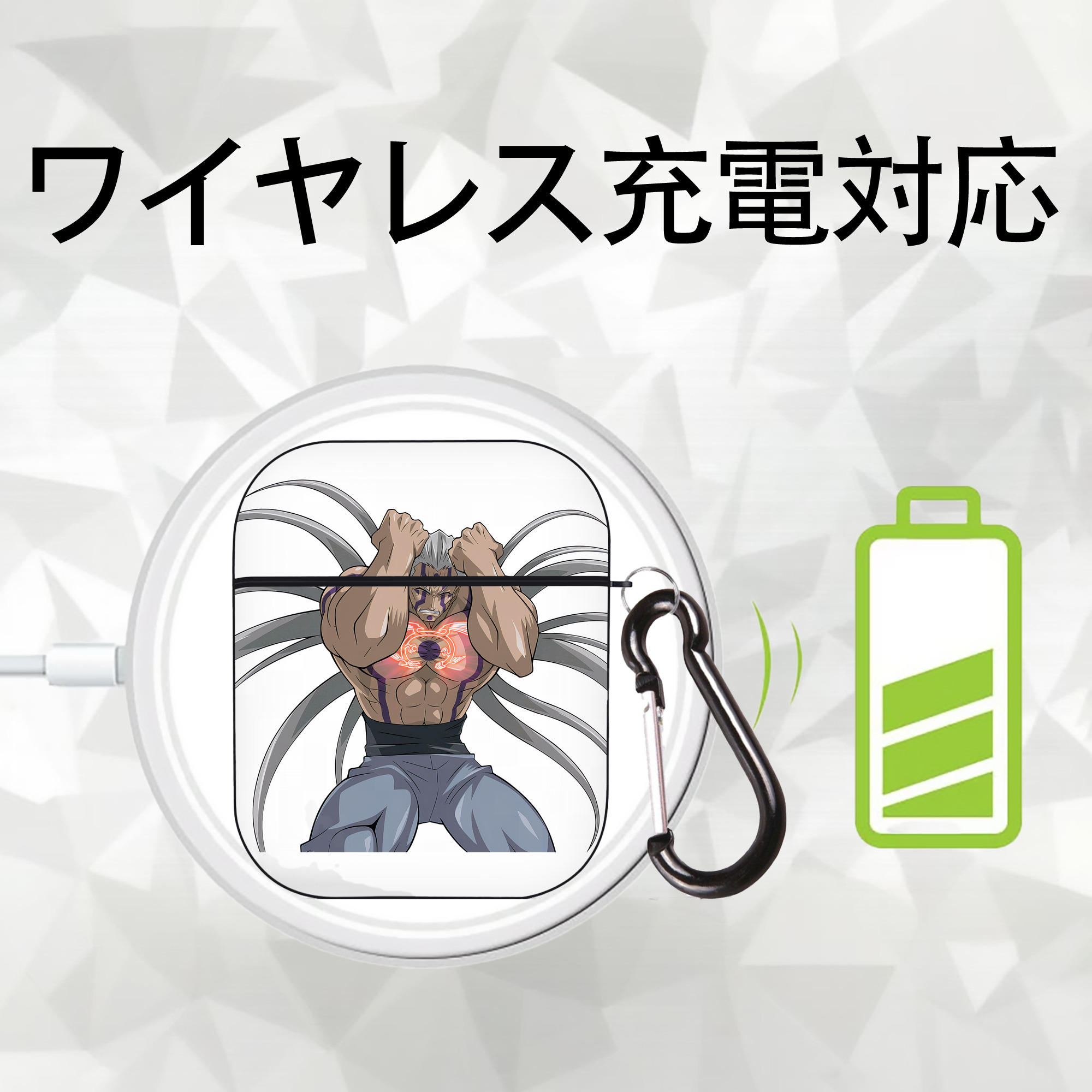 遊☆戯☆王 Yu-Gi-Oh! AirPods 第2世代保護ケース ハードシェル ブラック 耐衝撃・防指紋・カラビナ付き