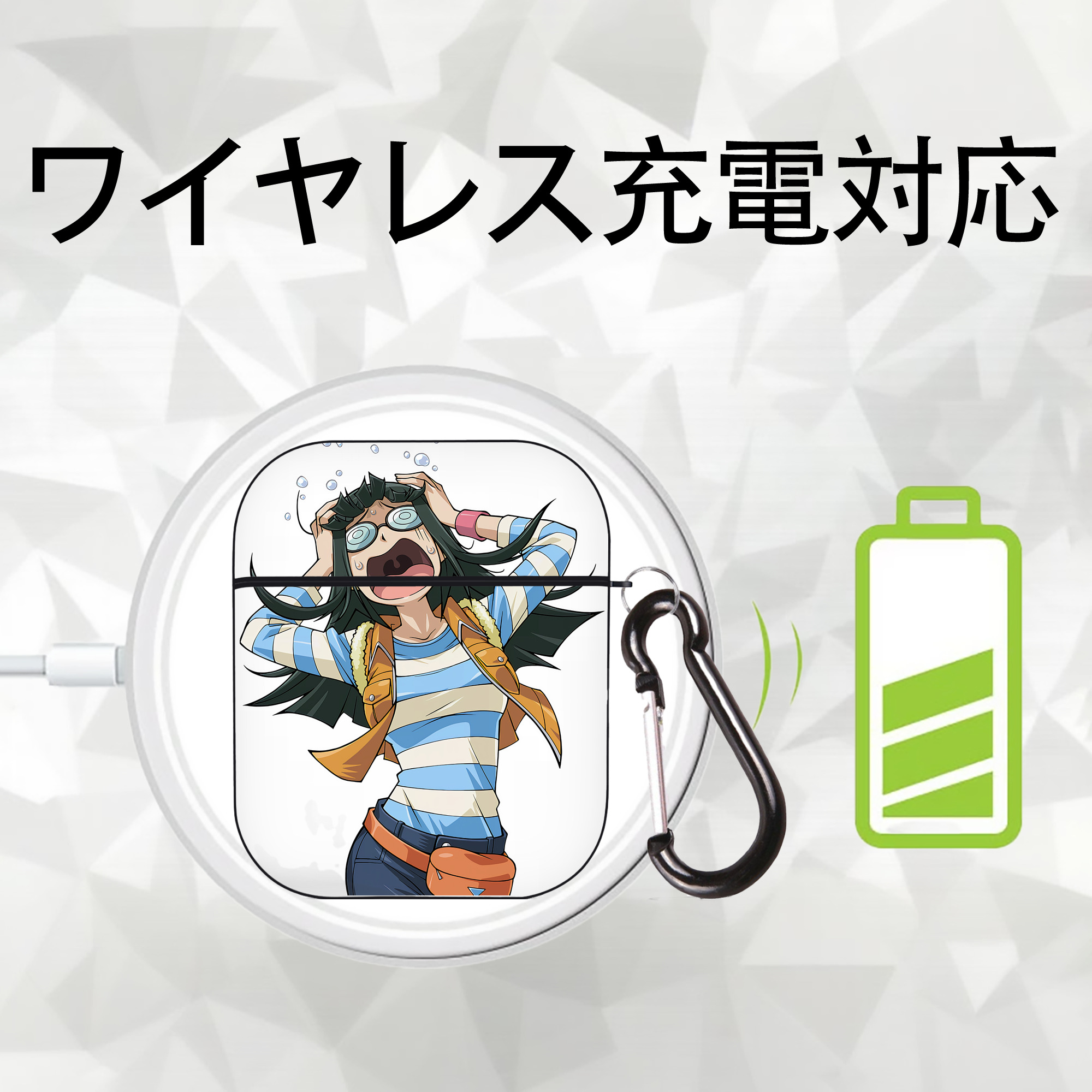 遊☆戯☆王 Yu-Gi-Oh! AirPods 第2世代保護ケース ハードシェル ブラック 耐衝撃・防指紋・カラビナ付き
