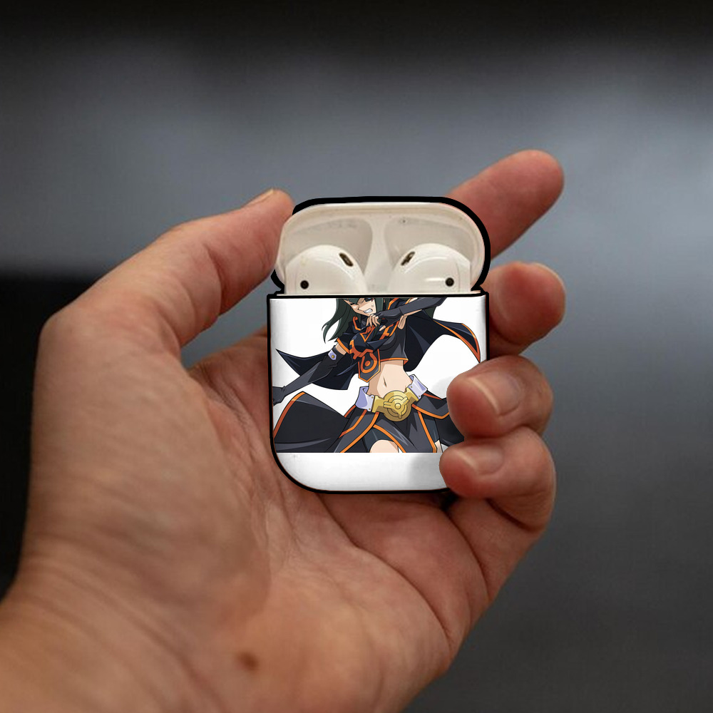 遊☆戯☆王 Yu-Gi-Oh! AirPods 第2世代保護ケース ハードシェル ブラック 耐衝撃・防指紋・カラビナ付き