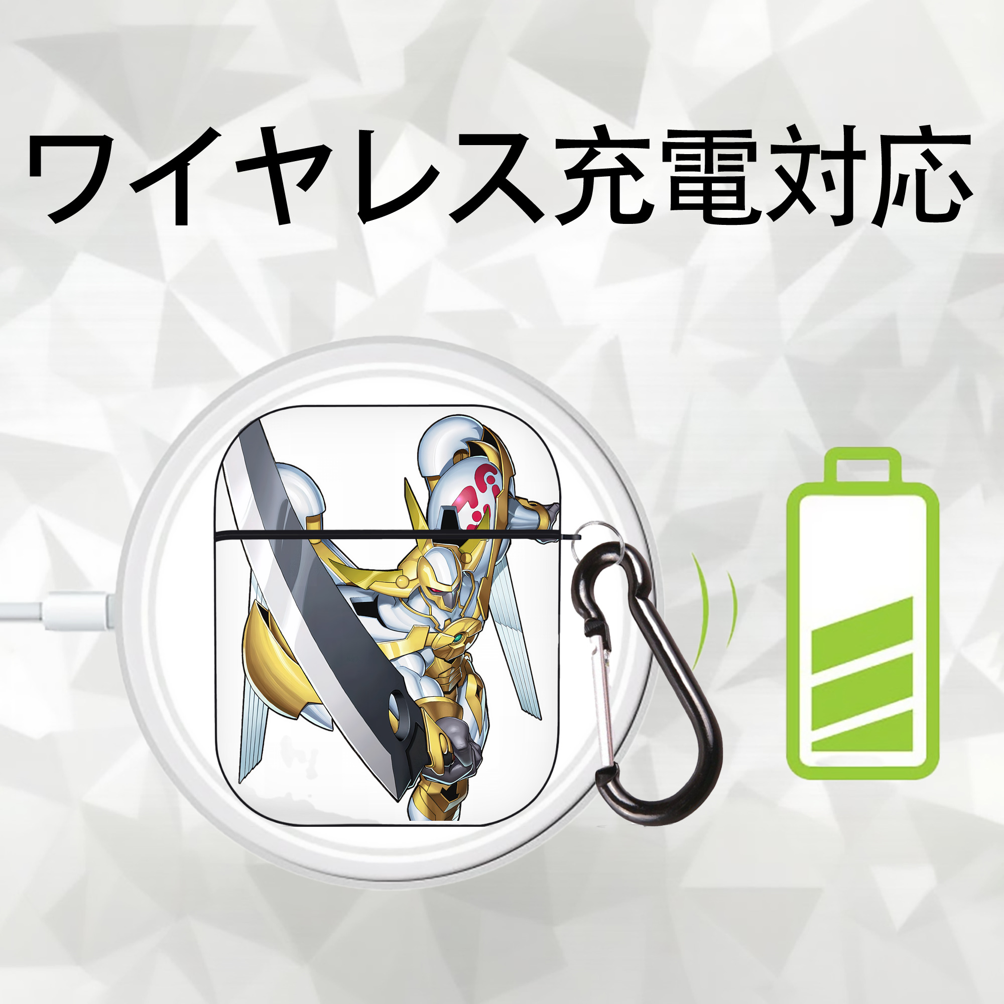 遊☆戯☆王 Yu-Gi-Oh! AirPods 第2世代保護ケース ハードシェル ブラック 耐衝撃・防指紋・カラビナ付き