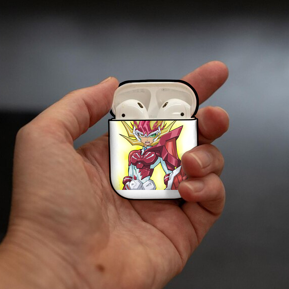 遊☆戯☆王 Yu-Gi-Oh! AirPods 第2世代保護ケース ハードシェル ブラック 耐衝撃・防指紋・カラビナ付き