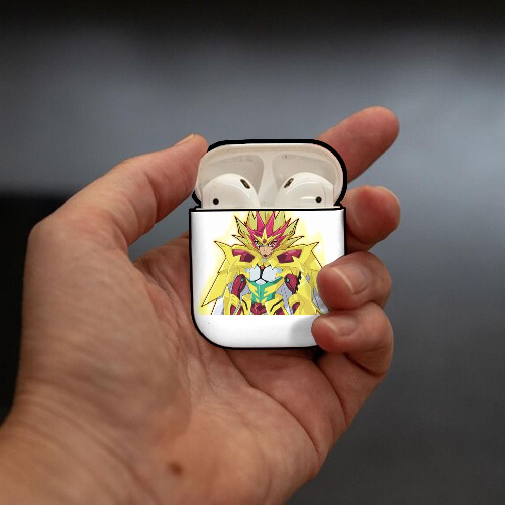 遊☆戯☆王 Yu-Gi-Oh! AirPods 第2世代保護ケース ハードシェル ブラック 耐衝撃・防指紋・カラビナ付き