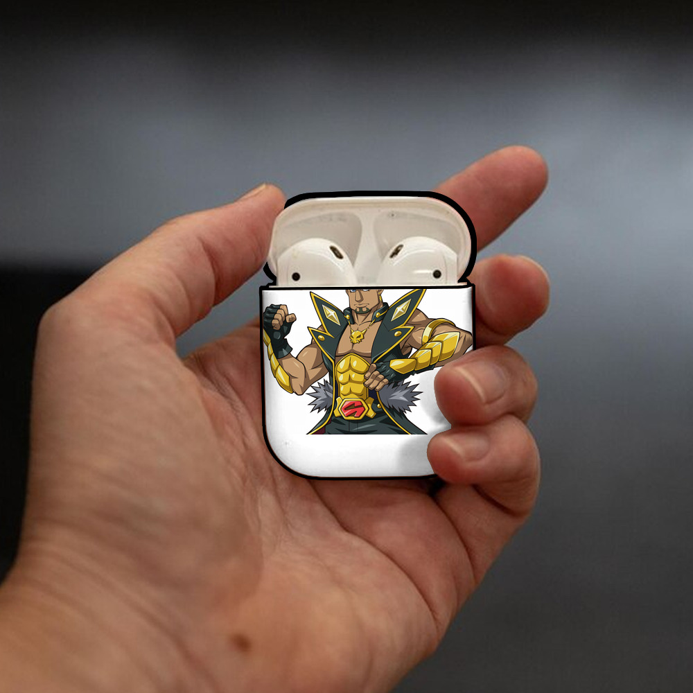 遊☆戯☆王 Yu-Gi-Oh! AirPods 第2世代保護ケース ハードシェル ブラック 耐衝撃・防指紋・カラビナ付き