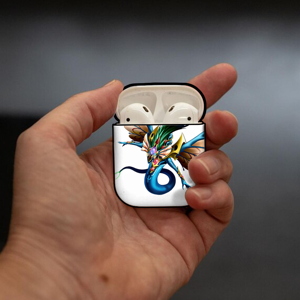 遊☆戯☆王 Yu-Gi-Oh! AirPods 第2世代保護ケース ハードシェル ブラック 耐衝撃・防指紋・カラビナ付き
