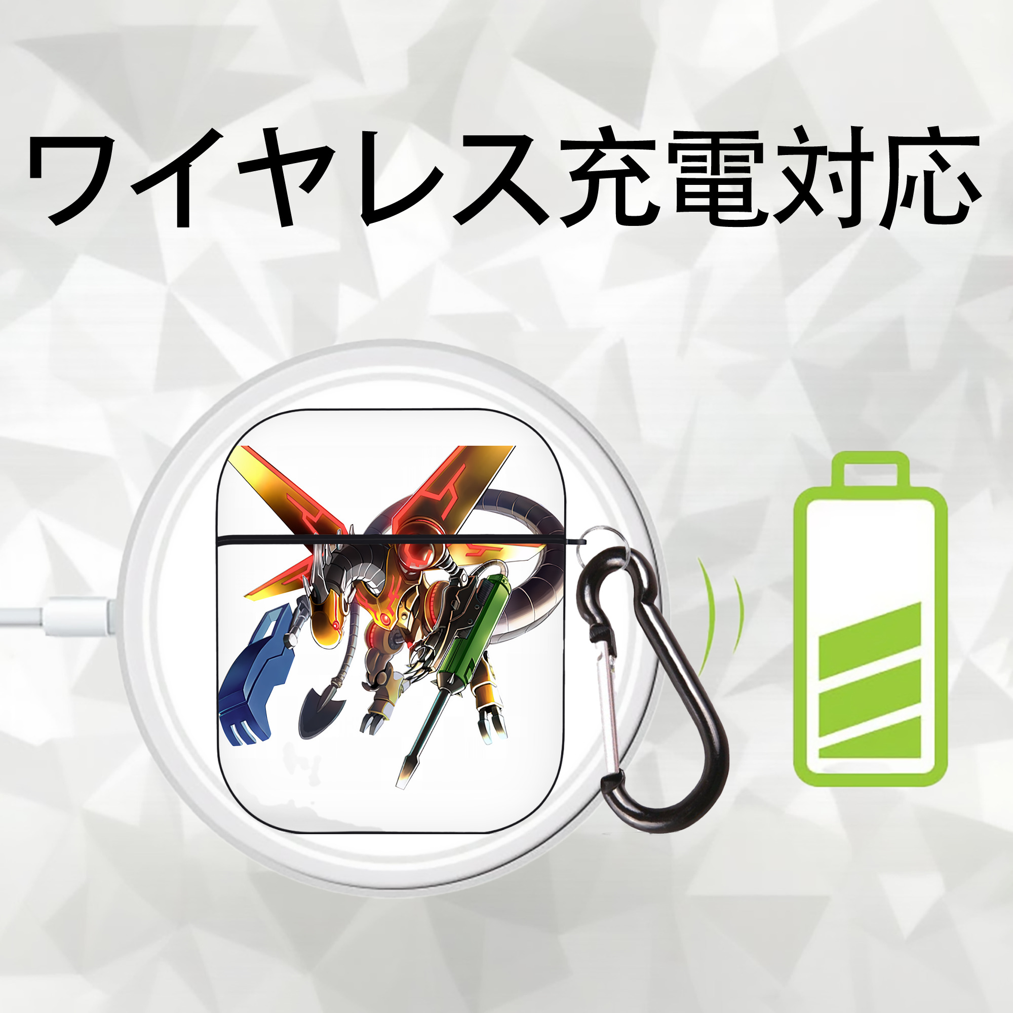 遊☆戯☆王 Yu-Gi-Oh! AirPods 第2世代保護ケース ハードシェル ブラック 耐衝撃・防指紋・カラビナ付き