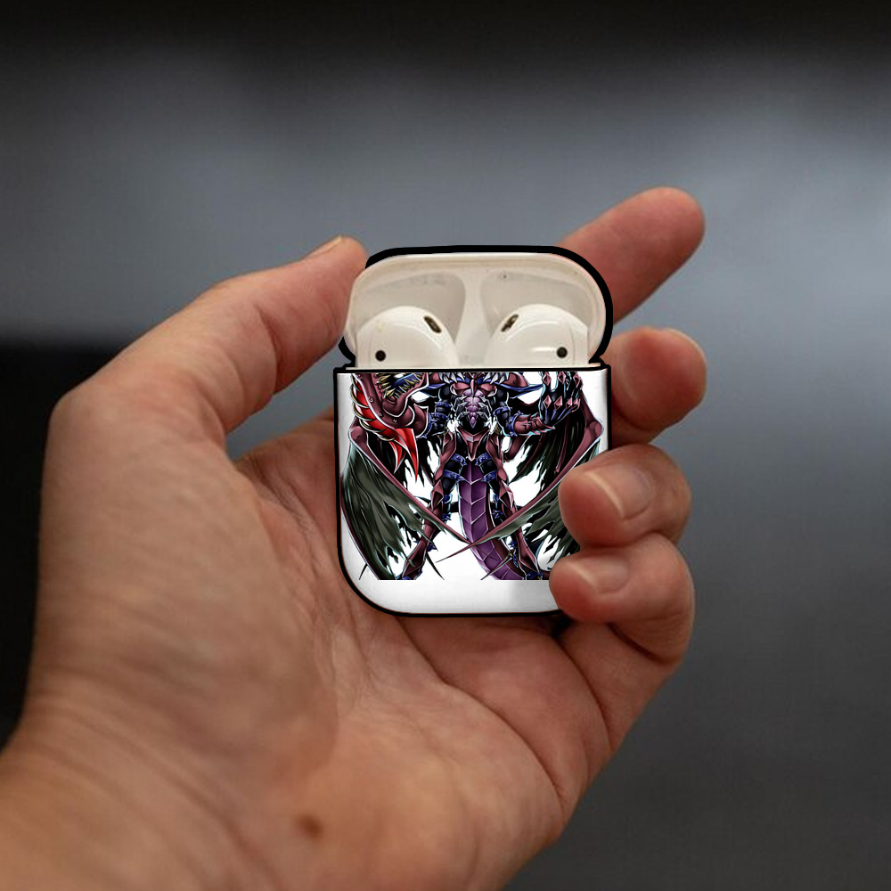 遊☆戯☆王 Yu-Gi-Oh! AirPods 第2世代保護ケース ハードシェル ブラック 耐衝撃・防指紋・カラビナ付き