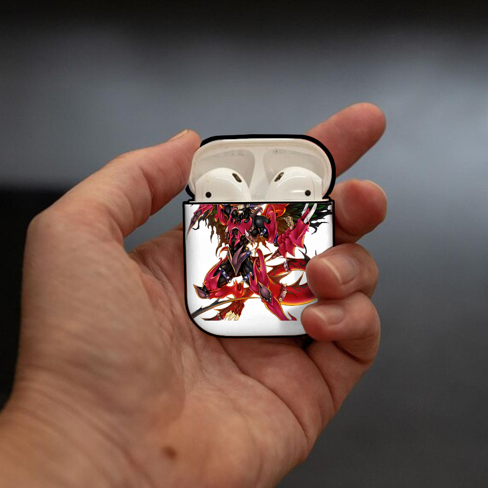 遊☆戯☆王 Yu-Gi-Oh! AirPods 第2世代保護ケース ハードシェル ブラック 耐衝撃・防指紋・カラビナ付き