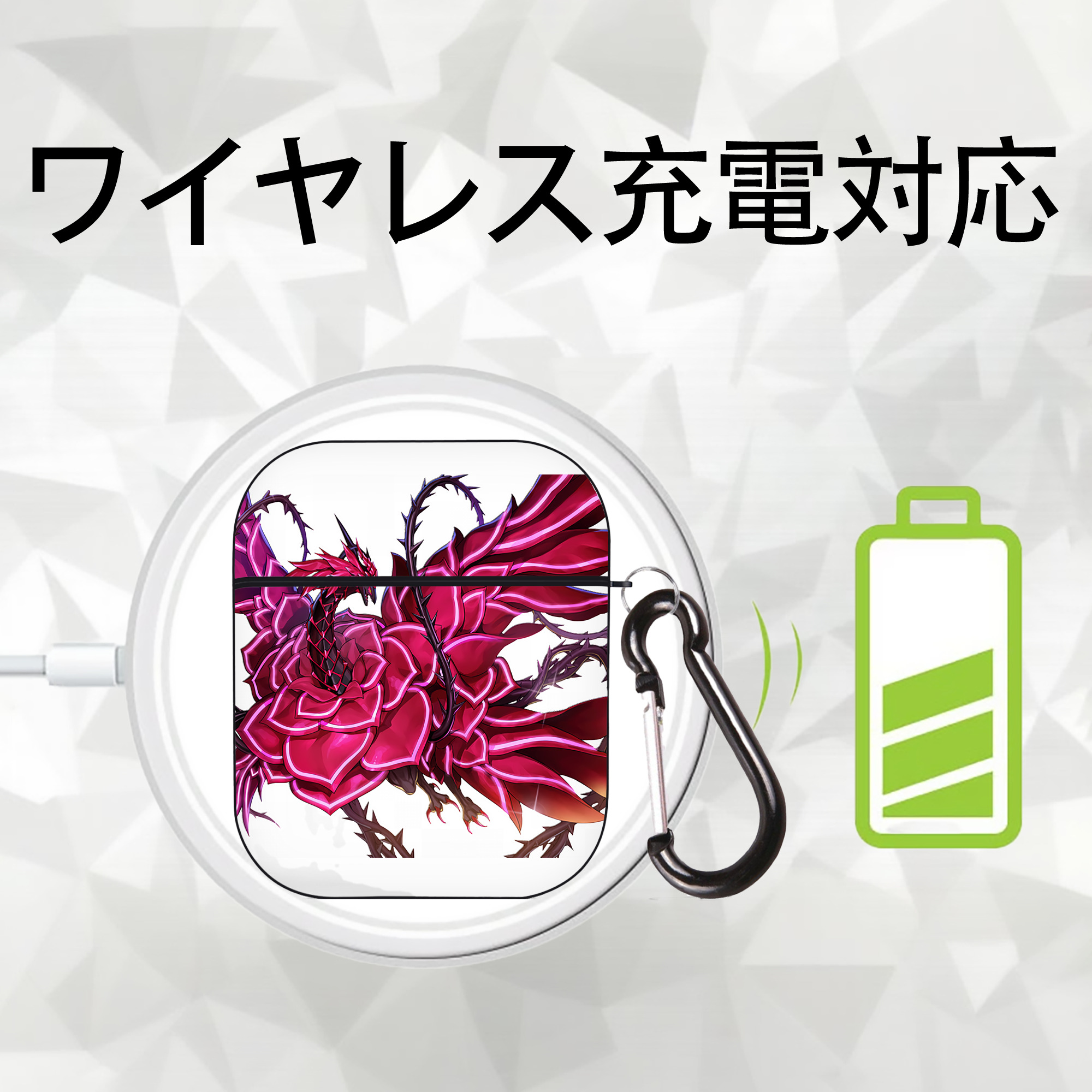 遊☆戯☆王 Yu-Gi-Oh! AirPods 第2世代保護ケース ハードシェル ブラック 耐衝撃・防指紋・カラビナ付き