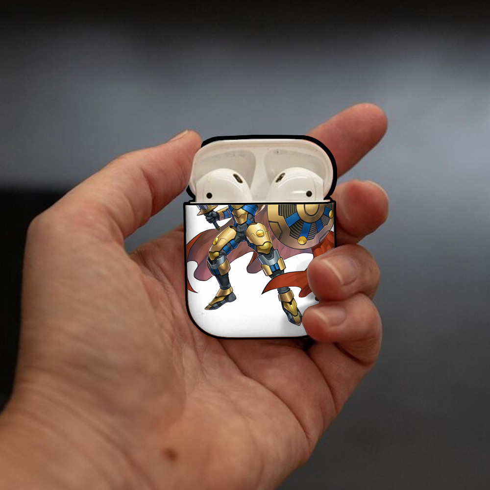 遊☆戯☆王 Yu-Gi-Oh! AirPods 第2世代保護ケース ハードシェル ブラック 耐衝撃・防指紋・カラビナ付き
