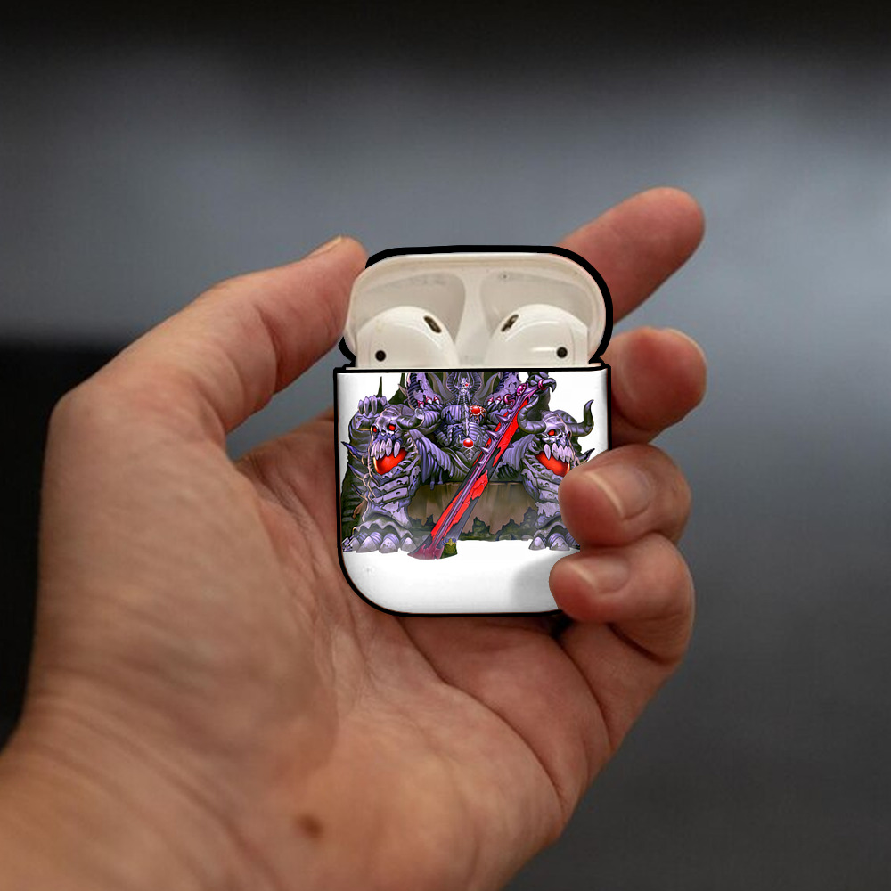 遊☆戯☆王 Yu-Gi-Oh! AirPods 第2世代保護ケース ハードシェル ブラック 耐衝撃・防指紋・カラビナ付き