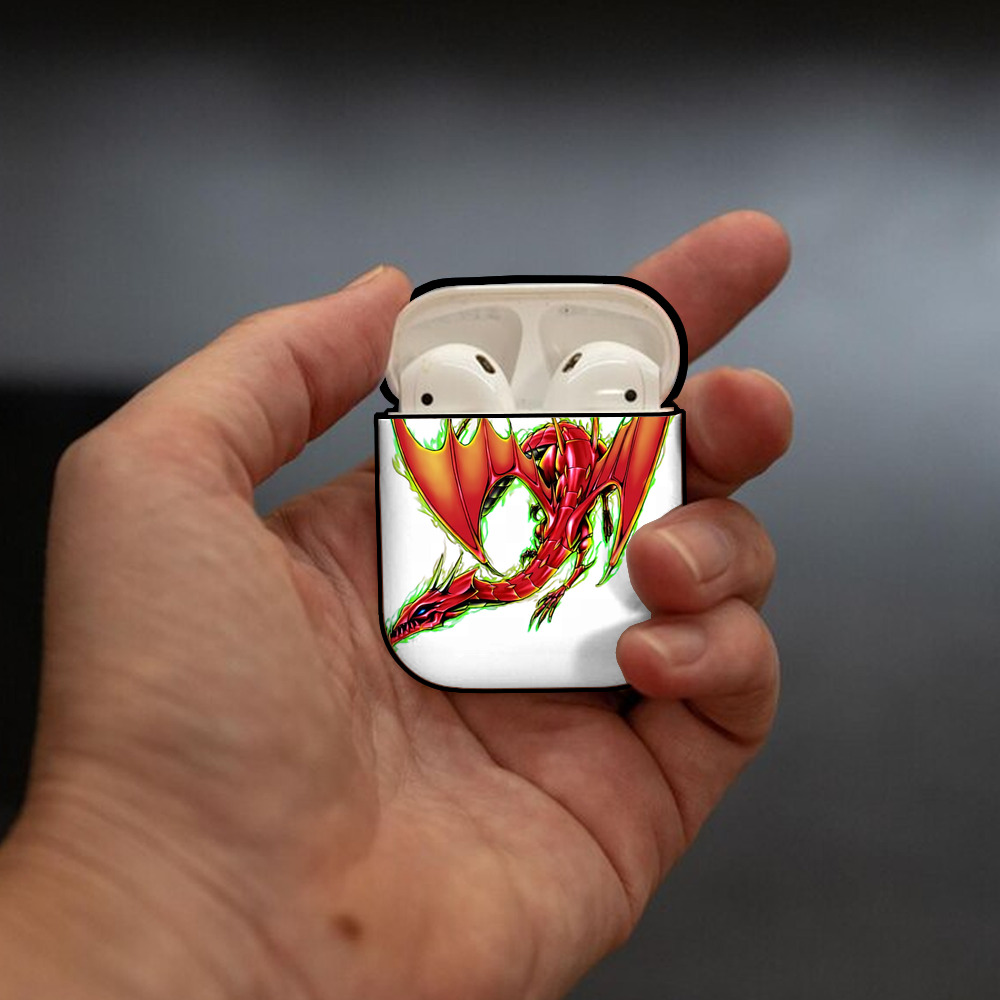 遊☆戯☆王 Yu-Gi-Oh! AirPods 第2世代保護ケース ハードシェル ブラック 耐衝撃・防指紋・カラビナ付き