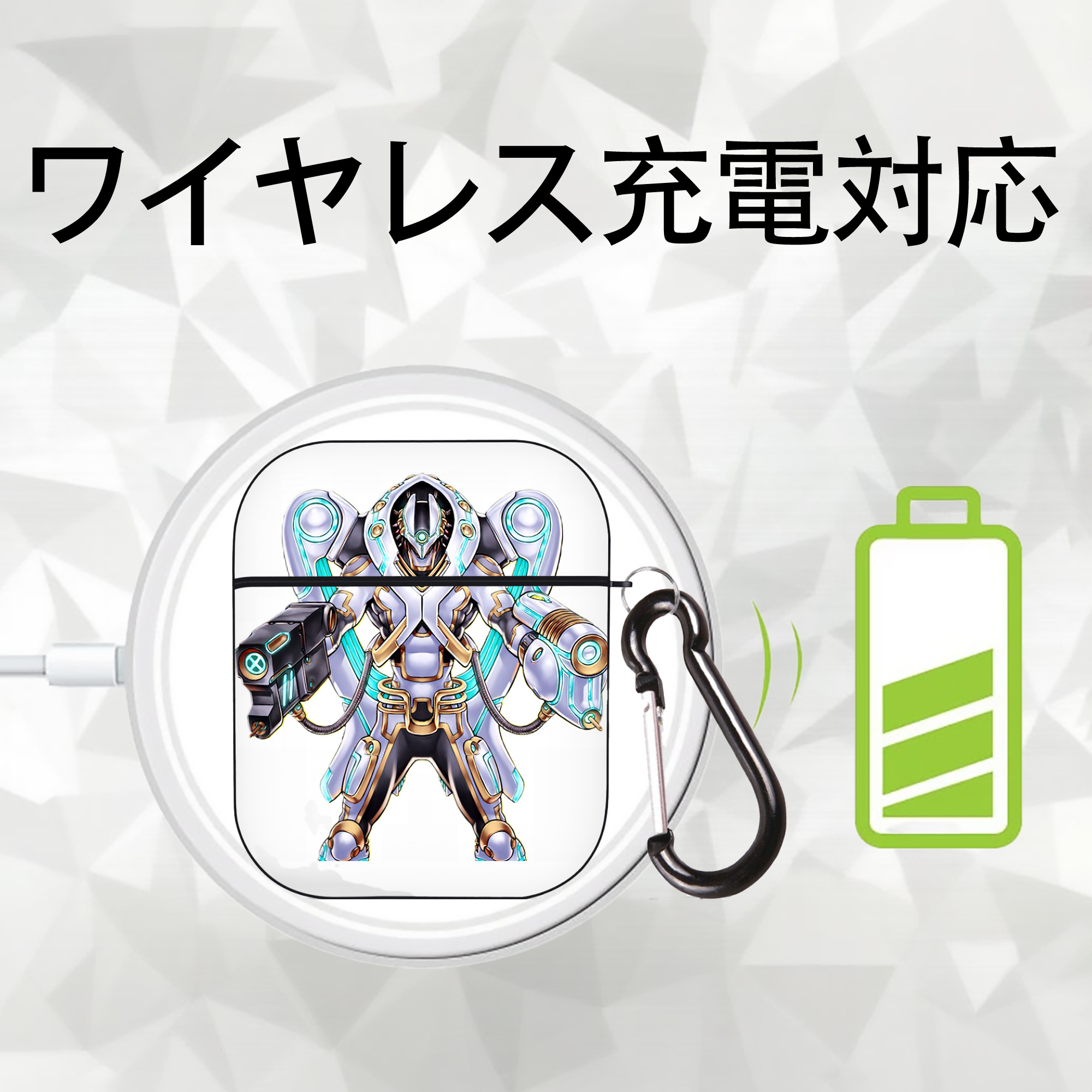 遊☆戯☆王 Yu-Gi-Oh! AirPods 第2世代保護ケース ハードシェル ブラック 耐衝撃・防指紋・カラビナ付き