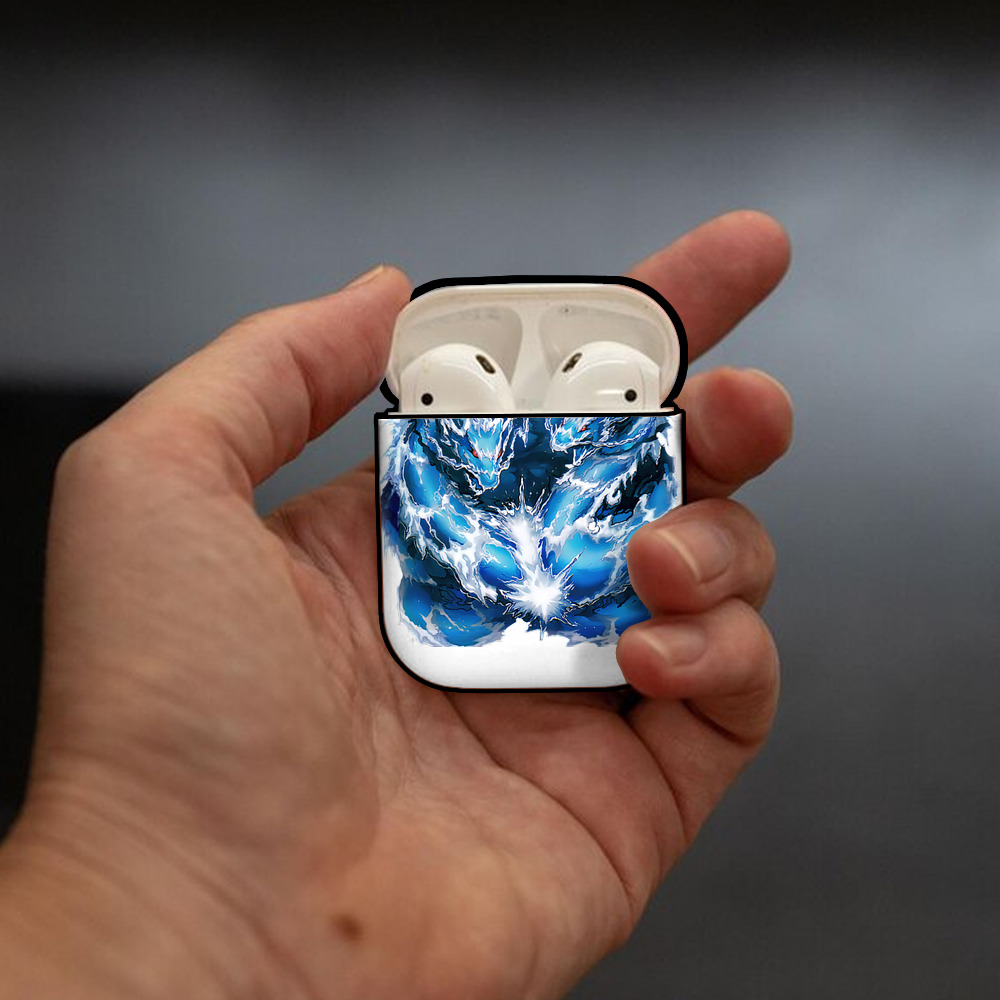 遊☆戯☆王 Yu-Gi-Oh! AirPods 第2世代保護ケース ハードシェル ブラック 耐衝撃・防指紋・カラビナ付き