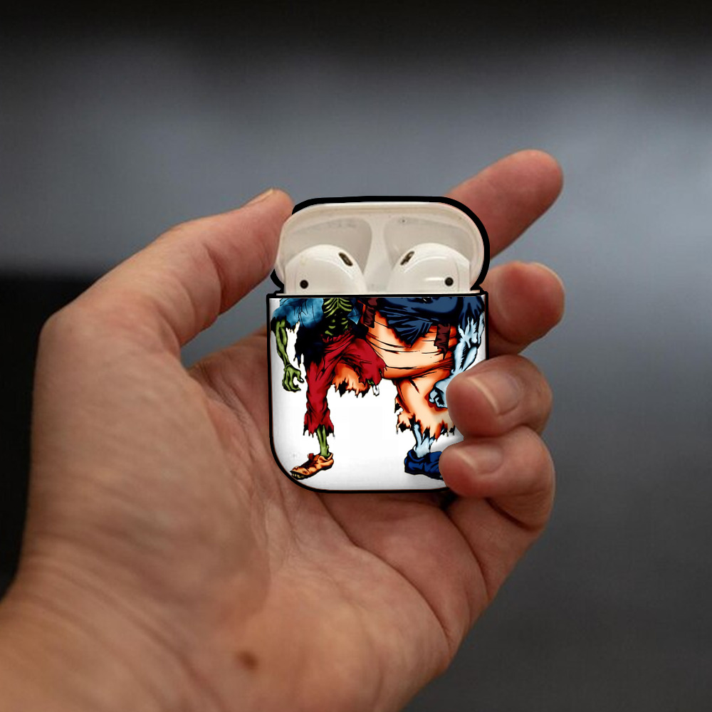 遊☆戯☆王 Yu-Gi-Oh! AirPods 第2世代保護ケース ハードシェル ブラック 耐衝撃・防指紋・カラビナ付き