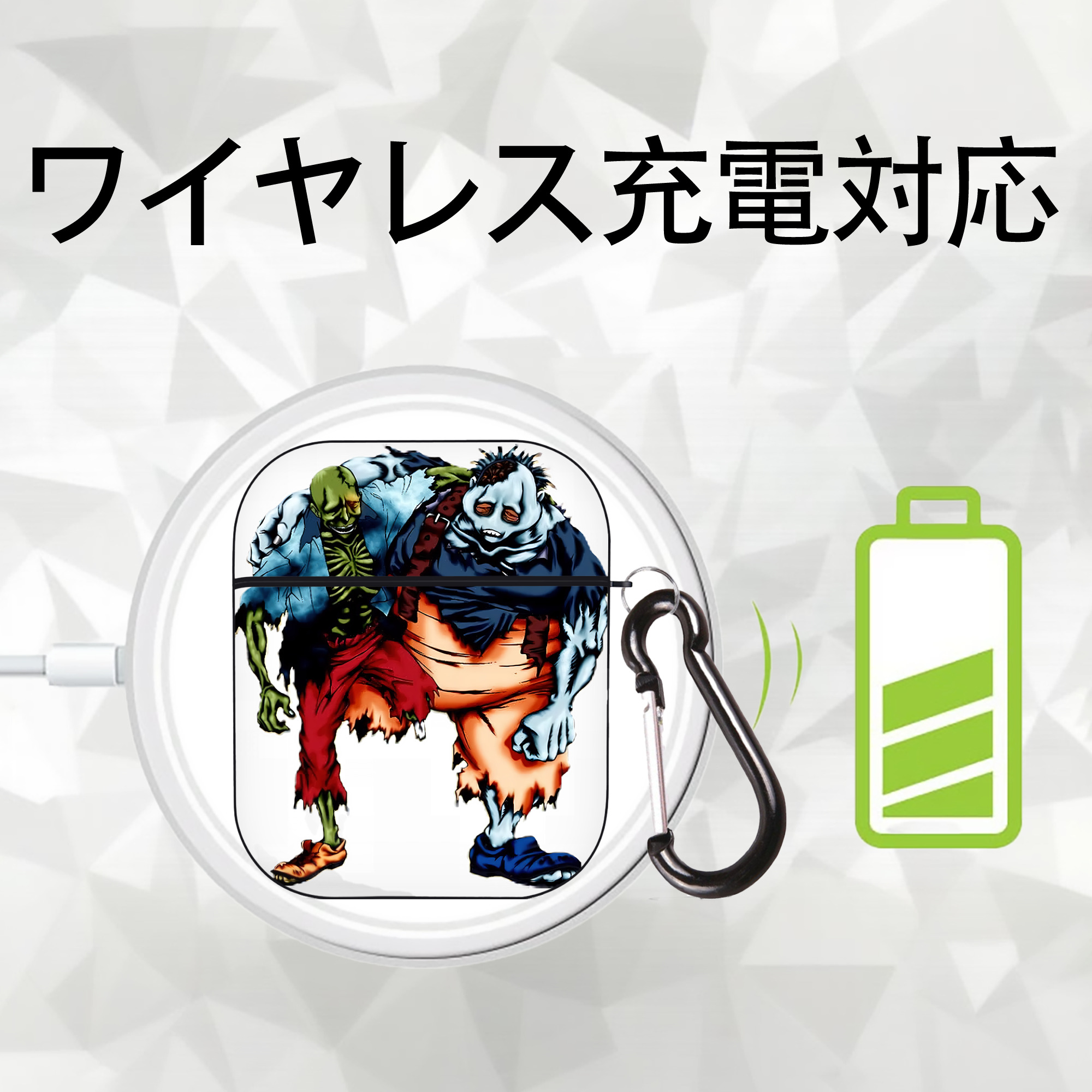 遊☆戯☆王 Yu-Gi-Oh! AirPods 第2世代保護ケース ハードシェル ブラック 耐衝撃・防指紋・カラビナ付き
