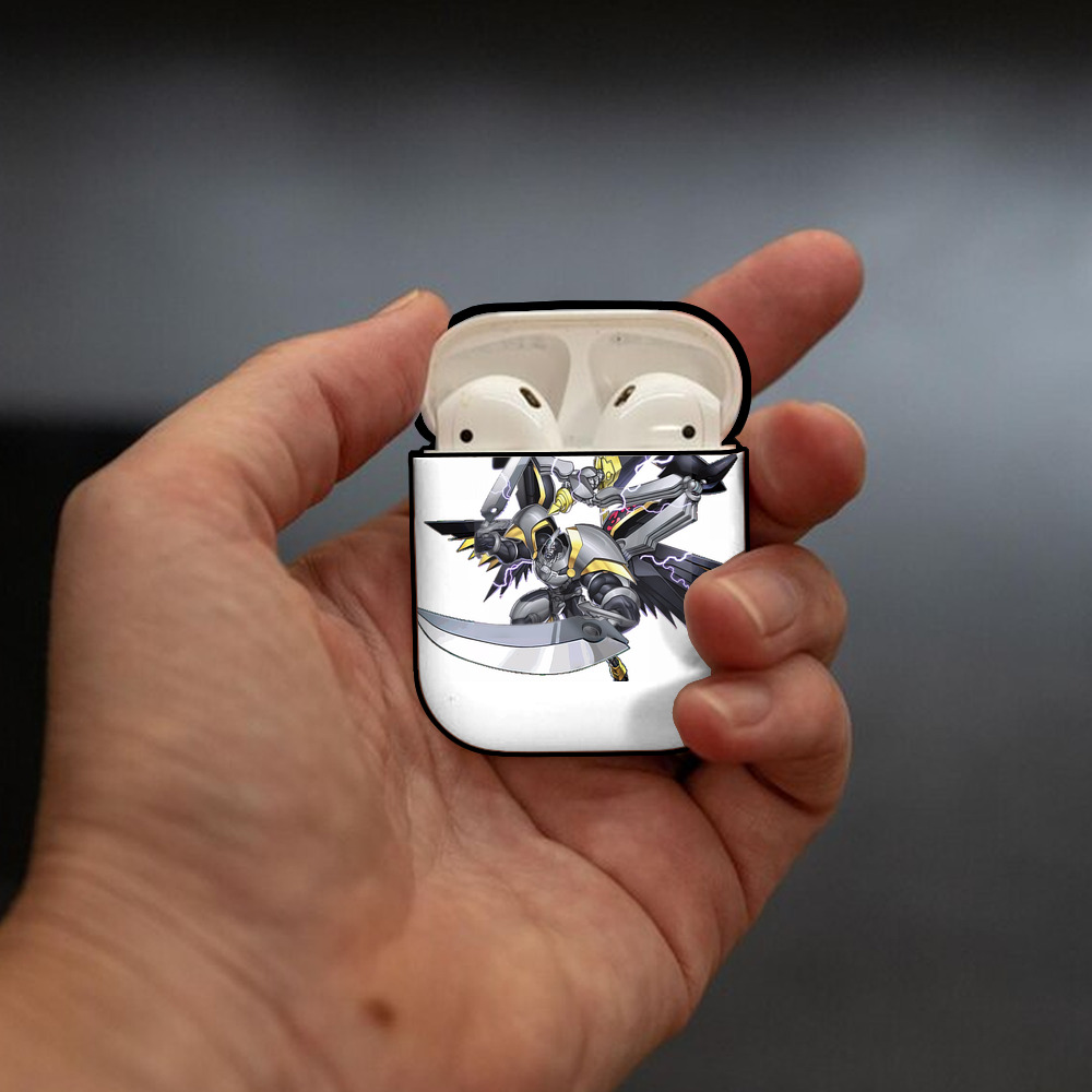 遊☆戯☆王 Yu-Gi-Oh! AirPods 第2世代保護ケース ハードシェル ブラック 耐衝撃・防指紋・カラビナ付き