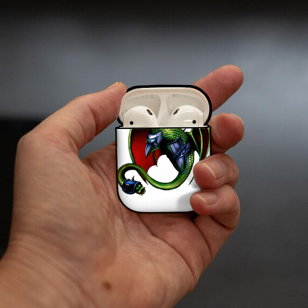 遊☆戯☆王 Yu-Gi-Oh! AirPods 第2世代保護ケース ハードシェル ブラック 耐衝撃・防指紋・カラビナ付き