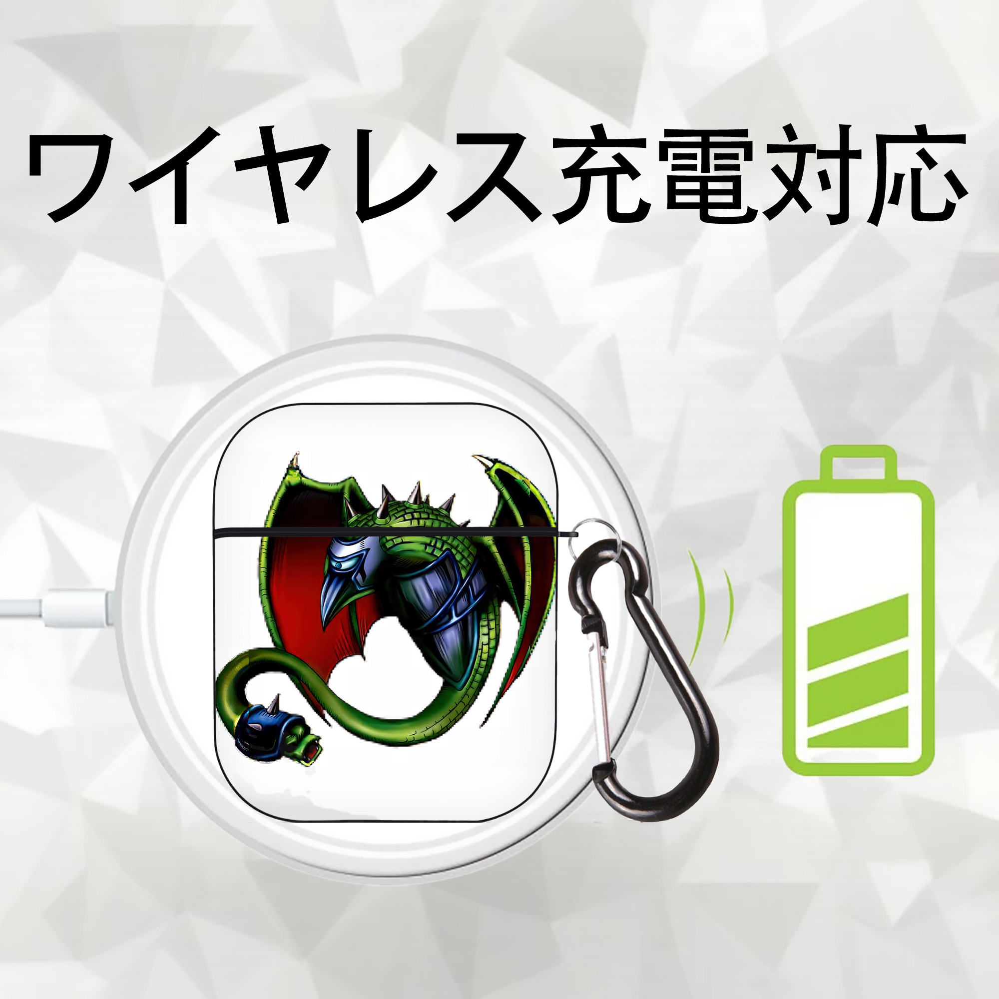 遊☆戯☆王 Yu-Gi-Oh! AirPods 第2世代保護ケース ハードシェル ブラック 耐衝撃・防指紋・カラビナ付き