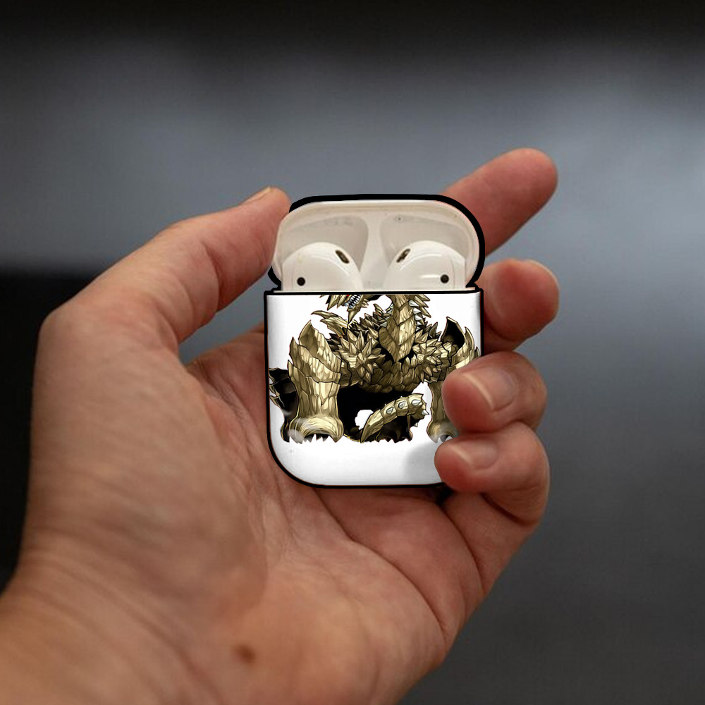 遊☆戯☆王 Yu-Gi-Oh! AirPods 第2世代保護ケース ハードシェル ブラック 耐衝撃・防指紋・カラビナ付き