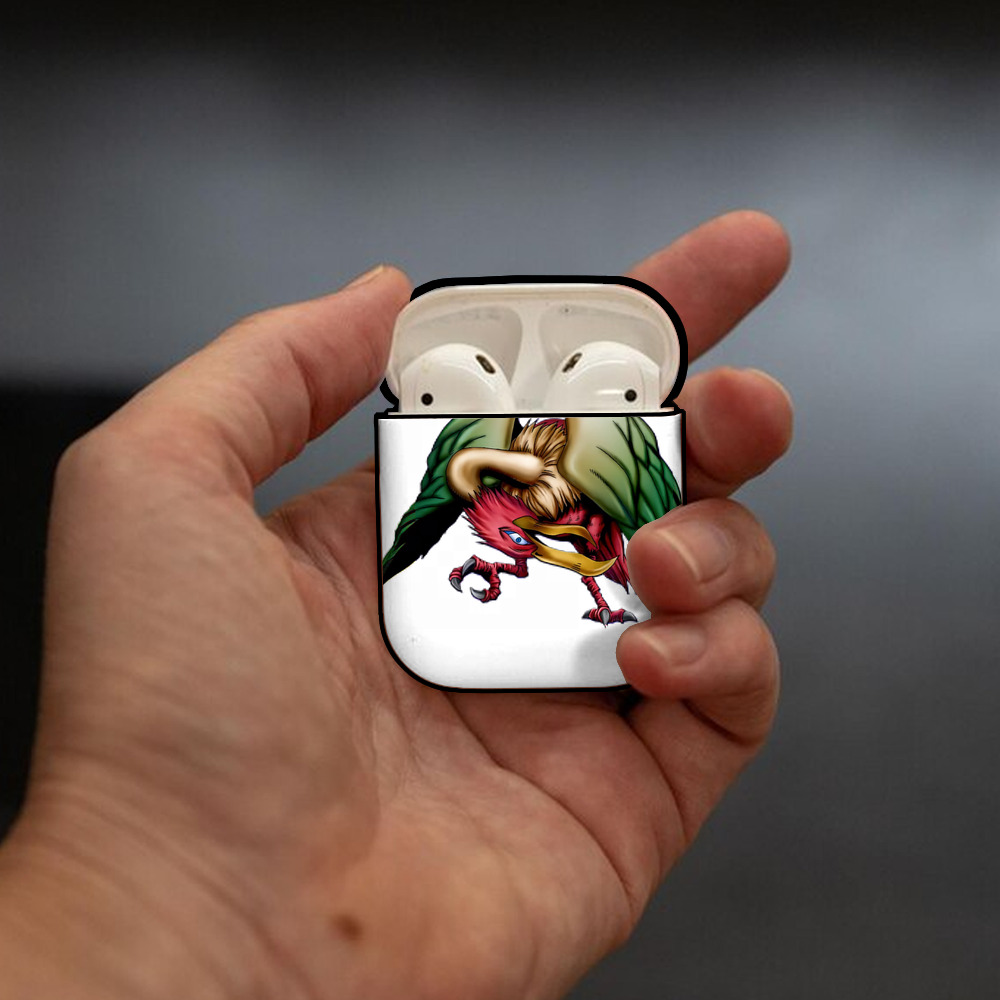遊☆戯☆王 Yu-Gi-Oh! AirPods 第2世代保護ケース ハードシェル ブラック 耐衝撃・防指紋・カラビナ付き