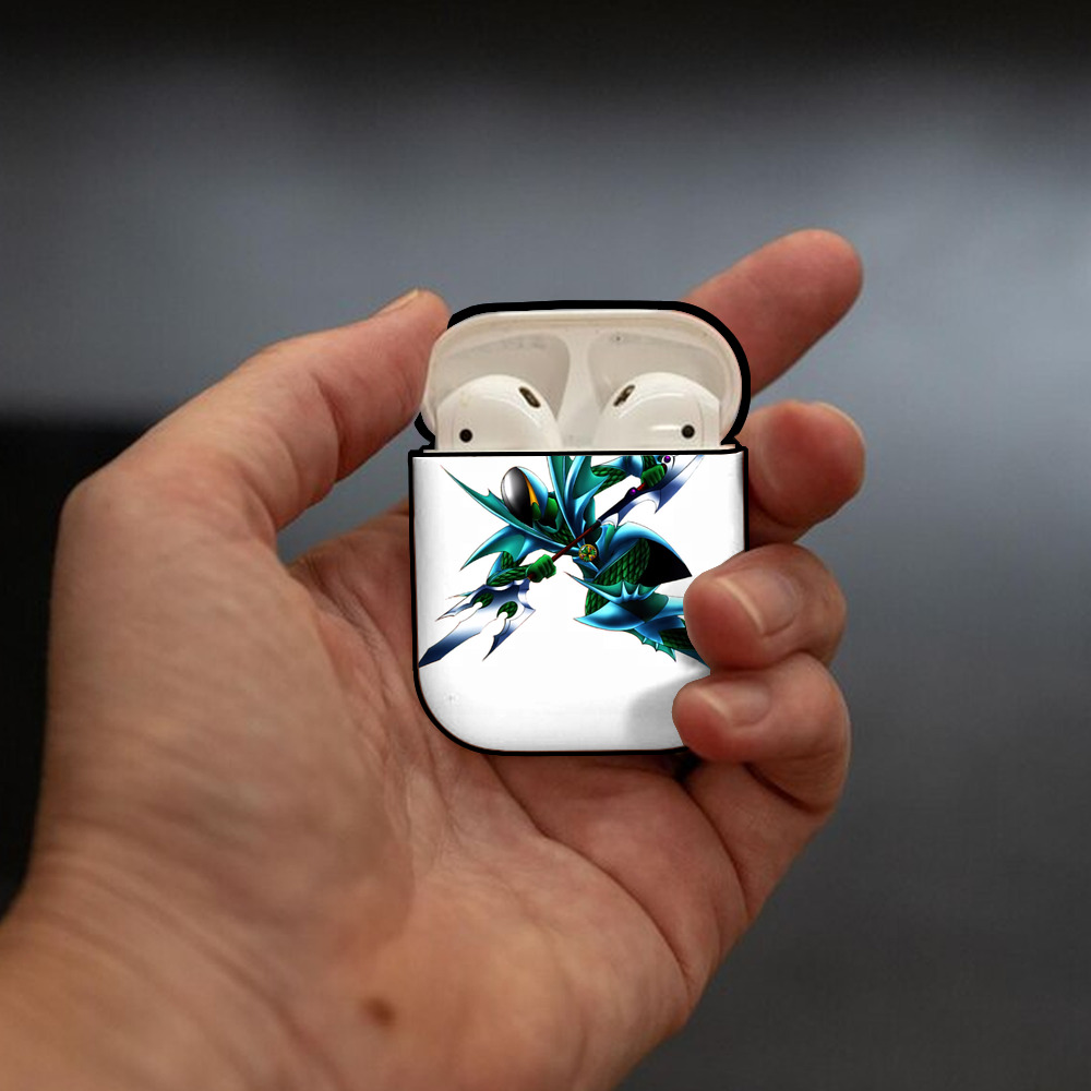 遊☆戯☆王 Yu-Gi-Oh! AirPods 第2世代保護ケース ハードシェル ブラック 耐衝撃・防指紋・カラビナ付き