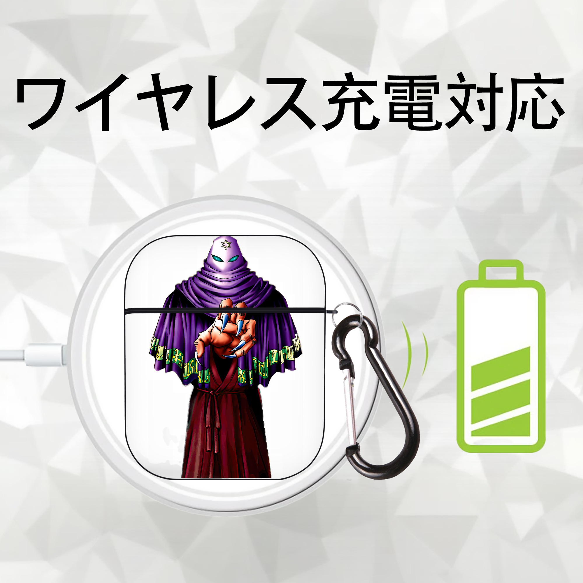 遊☆戯☆王 Yu-Gi-Oh! AirPods 第2世代保護ケース ハードシェル ブラック 耐衝撃・防指紋・カラビナ付き