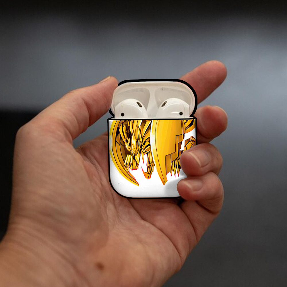 遊☆戯☆王 Yu-Gi-Oh! AirPods 第2世代保護ケース ハードシェル ブラック 耐衝撃・防指紋・カラビナ付き