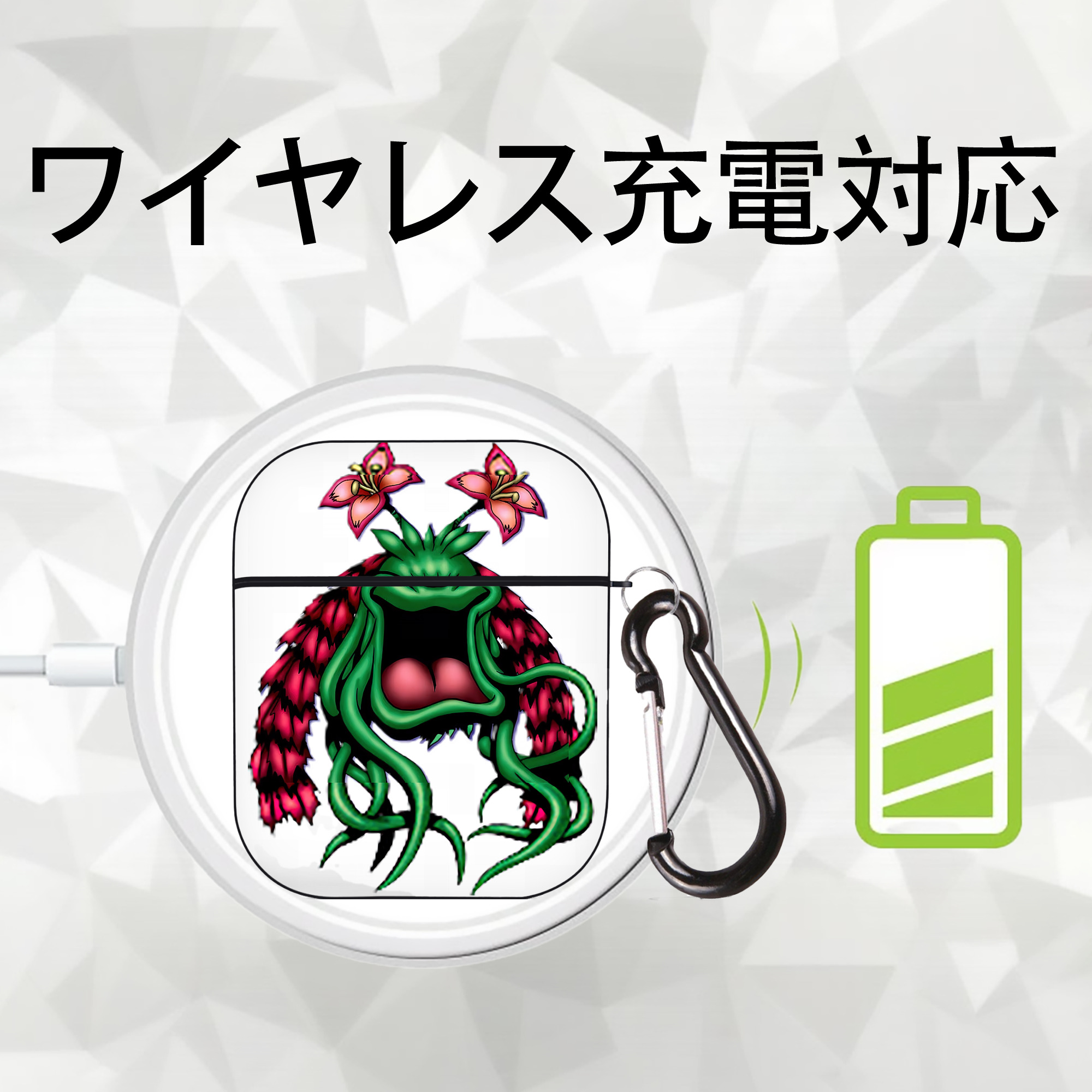 遊☆戯☆王 Yu-Gi-Oh! AirPods 第2世代保護ケース ハードシェル ブラック 耐衝撃・防指紋・カラビナ付き