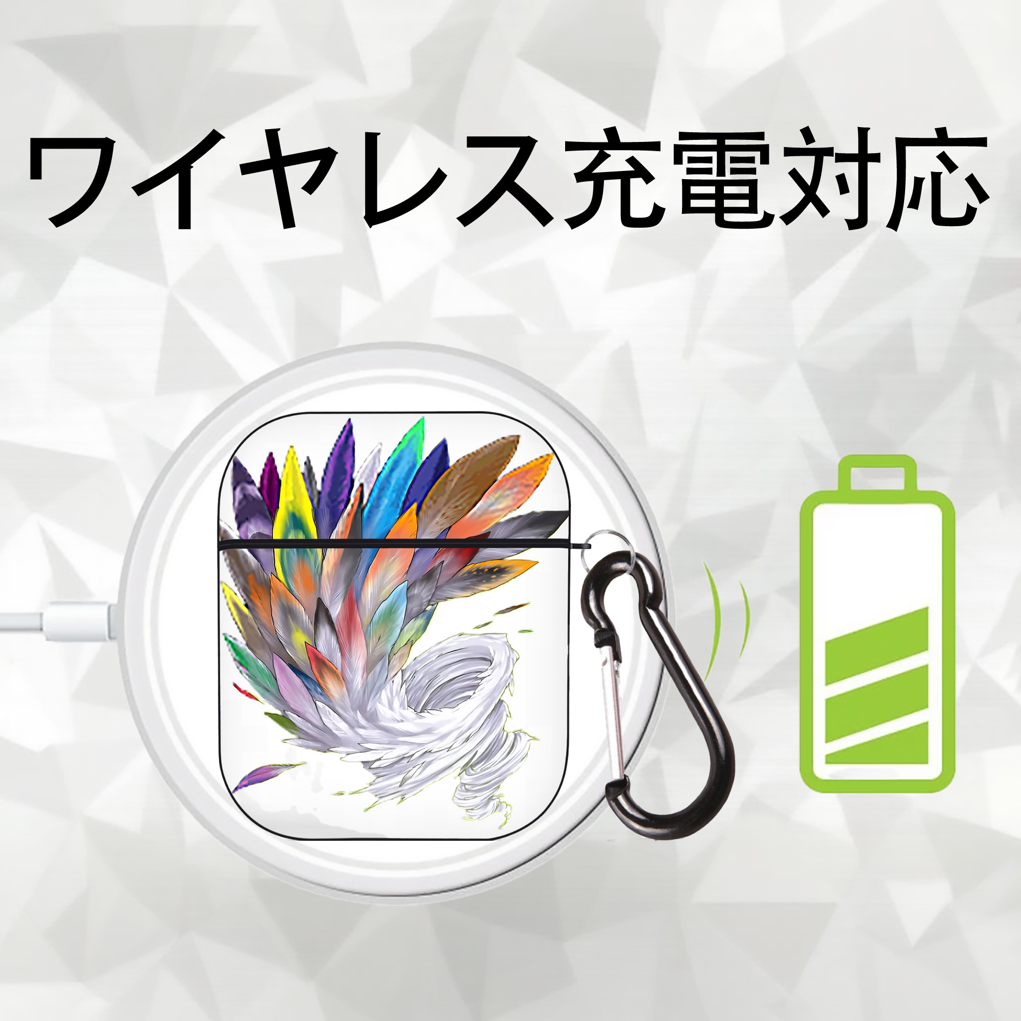 遊☆戯☆王 Yu-Gi-Oh! AirPods 第2世代保護ケース ハードシェル ブラック 耐衝撃・防指紋・カラビナ付き