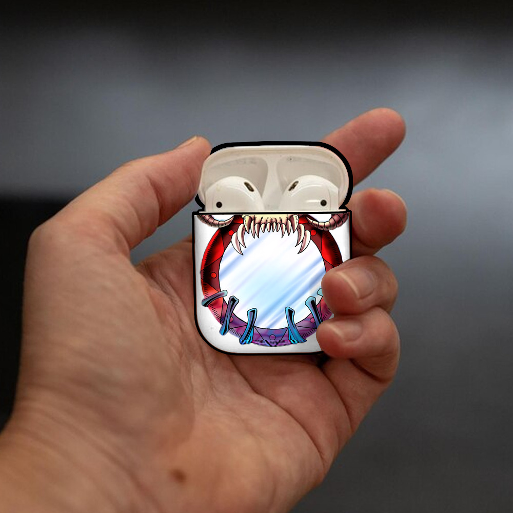 遊☆戯☆王 Yu-Gi-Oh! AirPods 第2世代保護ケース ハードシェル ブラック 耐衝撃・防指紋・カラビナ付き