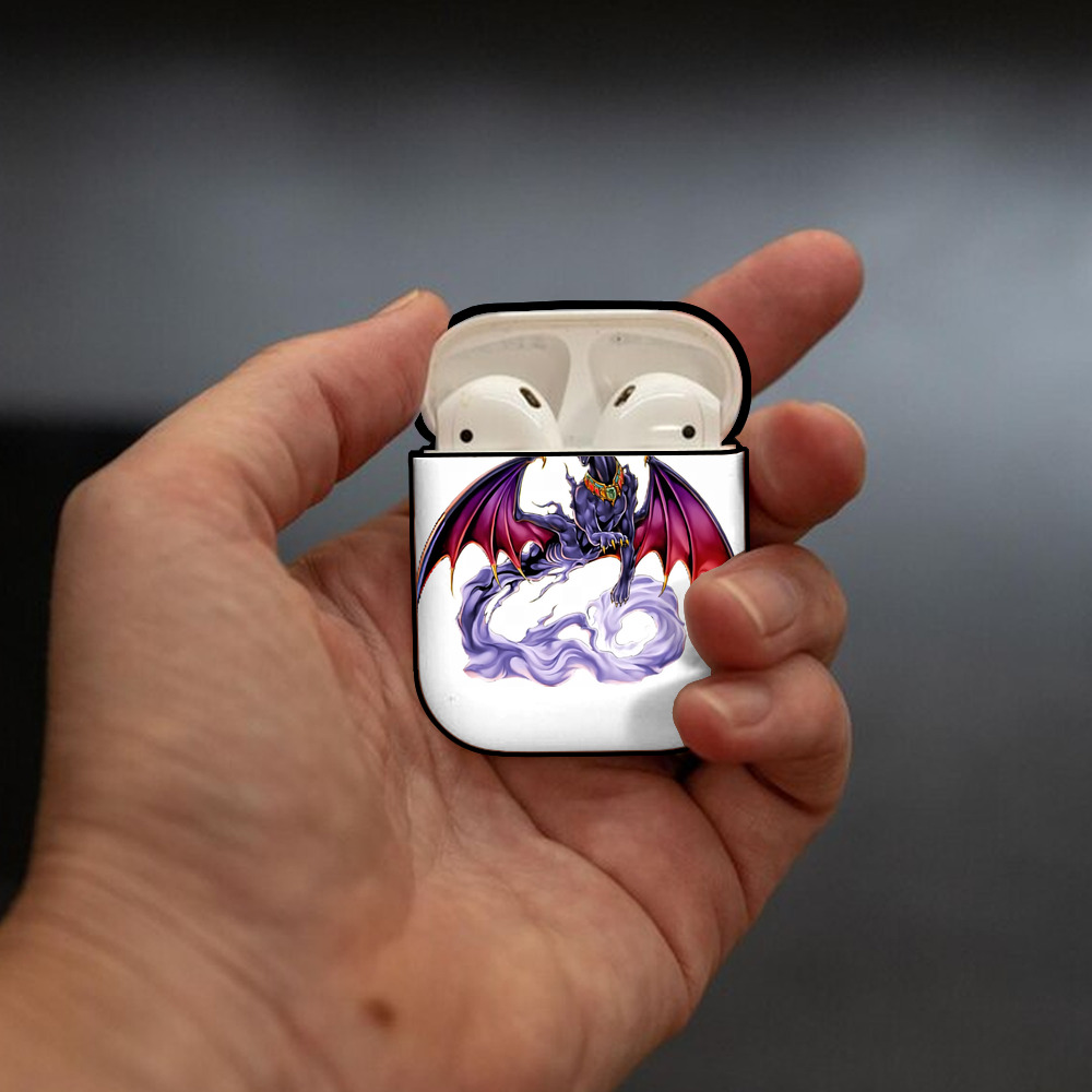 遊☆戯☆王 Yu-Gi-Oh! AirPods 第2世代保護ケース ハードシェル ブラック 耐衝撃・防指紋・カラビナ付き