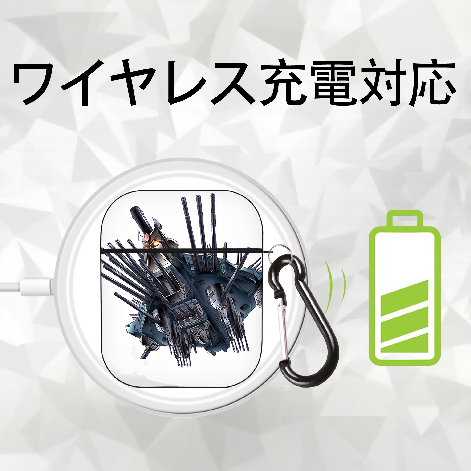 遊☆戯☆王 Yu-Gi-Oh! AirPods 第2世代保護ケース ハードシェル ブラック 耐衝撃・防指紋・カラビナ付き